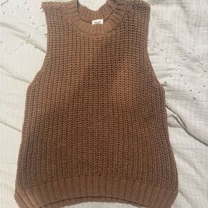 Abercrombie & Fitch Brown Knit Sleeveless Sweater